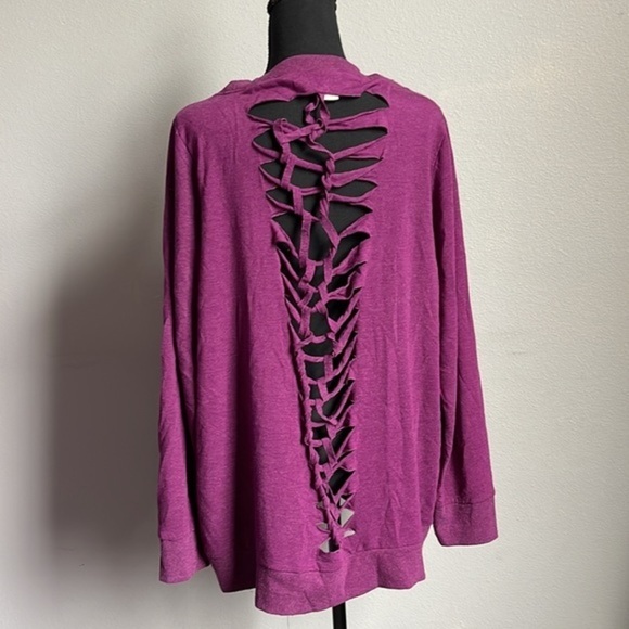 Torrid braided back womens long sleeve top size 2 MC - Picture 3 of 5